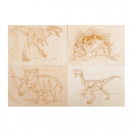 Доски для выжигания "Тираннозавр, Трицератопс, Стегозавр, Овираптор"