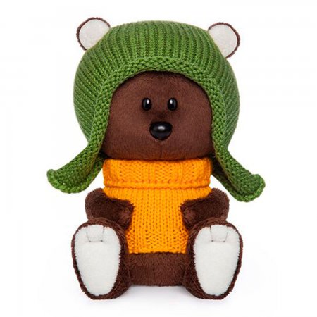 Мягкая игрушка "Медведь Федот" в шапочке и свитере, 15 см