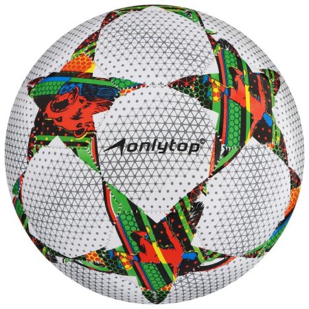 Мяч футбольный ONLYTOP размер 5, 310 гр, 32 панели, 2 подслоя, PVC, машинная сшивка
