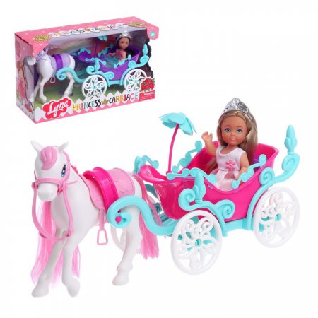 Карета с лошадкой и куклой "Lyna" МИКС 6975660