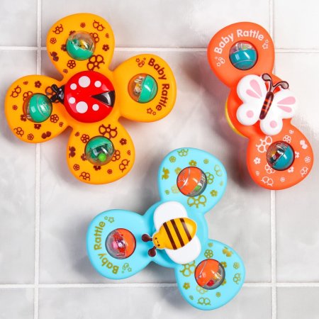 Набор игрушек для игры в ванне «Спиннер. Бабочки», 3шт, на  присоске