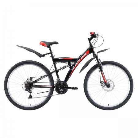 Велосипед 27,5" Black One Flash FS D, 2020 (Черный/красный/белый 16")