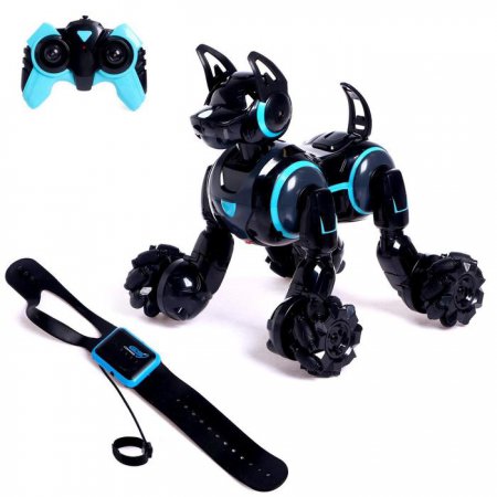 Робот - собака "Кибер пёс", световые и звуковые эффекты, работает от аккумулятора, цв МИКС