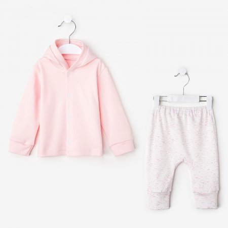 Комплект Нежность штаны/кофта с капюшоном (Розовый/RU рост 68-74/)