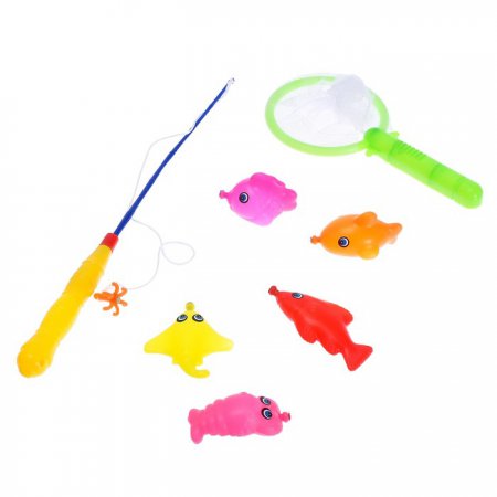 Рыбалка магнитная «Морские жители», 1 удочка , 1 сачок, 6 игрушек
