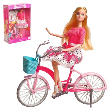 Кукла модель "Арина" с велосипедом, с аксессуарами