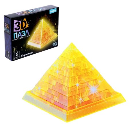 ТАЙНЫ ГРАНЕЙ пазлы 3D "Пирамида", 18 деталей , МИКС №SL-7029 121871