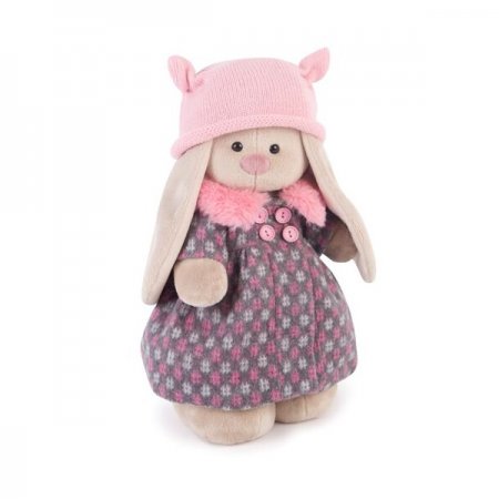 Мягкая игрушка "Зайка Ми" в пальто и розовой шапке, 25 см