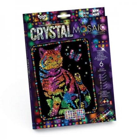 Набор для творчества мозаика из кристаллов CRM-01-03 Crystal Mosaic Кот