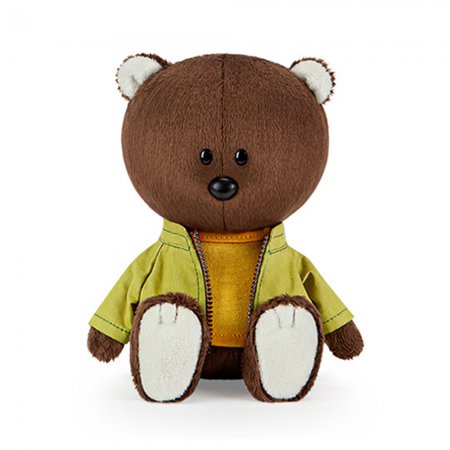 Мягкая игрушка "Медведь Федот в оранжевой майке и курточке", 15 см
