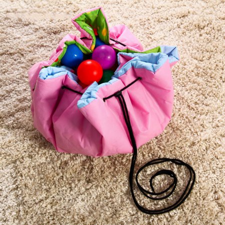 Развивающий коврик - сумка для игрушек «Домашние животные», d100см