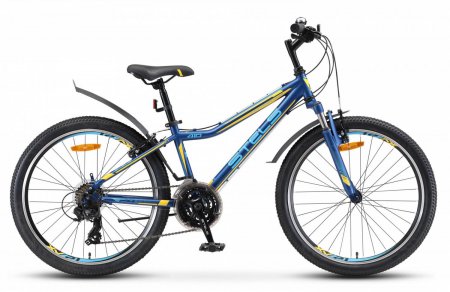 Велосипед 24" Stels Navigator-410 V, V010 (Темно-синий/желтый 13")