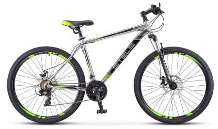 Велосипед 27.5" Stels Navigator-700 MD 27.5" V020 (Черный/зеленый 17,5")
