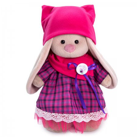 Мягкая игрушка "Зайка Ми в платье со снудом и шапкой", 25 см