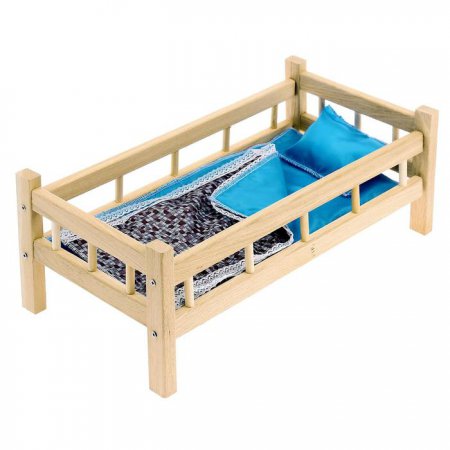 Кроватка кукольная 10 деревянная микс