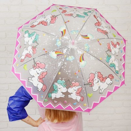 Зонт детский "Единороги", со свистком