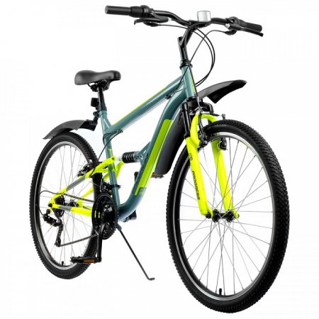 Велосипед 26" Progress Sierra  FS, размер 16" (Серый/зеленый )