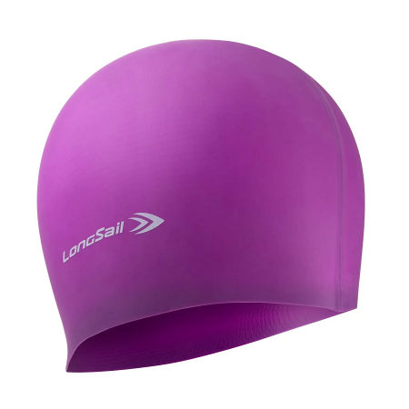 Шапочка для плавания Longsail, силикон ( Фиолетовый )