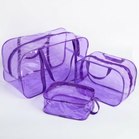 Набор сумок в роддом, 3 шт., цветной ПВХ (Фиолетовый/)