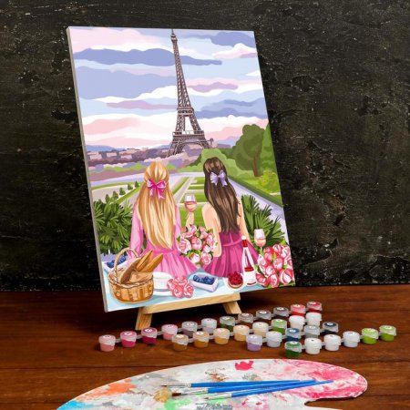 Картина по номерам на холсте с подрамником "Пикник в Париже" 30*40 см