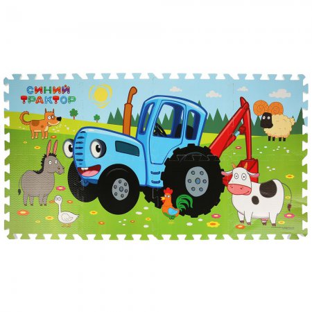 Коврик-пазл "Синий трактор" 8 эл. 31,5х31,5 см FS-BT