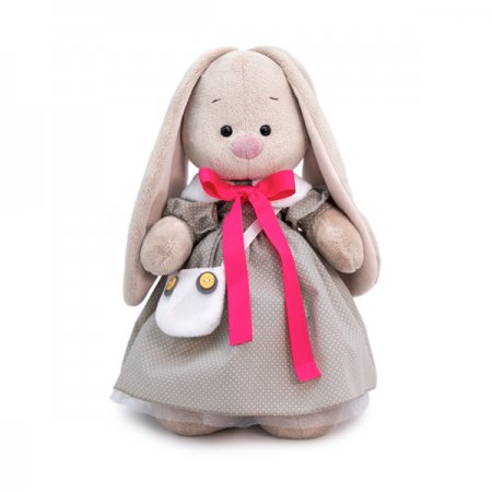 Мягкая игрушка "Зайка Ми" в платье и с сумкой-сова, 18 см