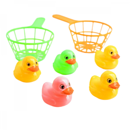 Набор игрушек для игры в ванне «Утёнок + сачок», 7 предметов