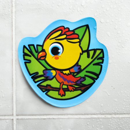 Наклейка для ванной с водным слоем "Попугай"