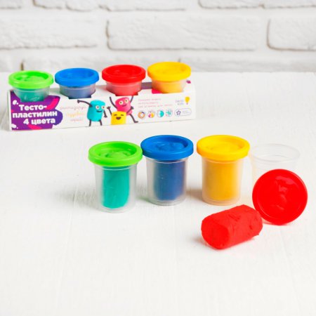Тесто-пластилин для детского творчества, 4 цвета