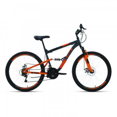 Велосипед 26" Altair MTB FS 2.0 disc, 2020 (Серый/оранжевый 16")