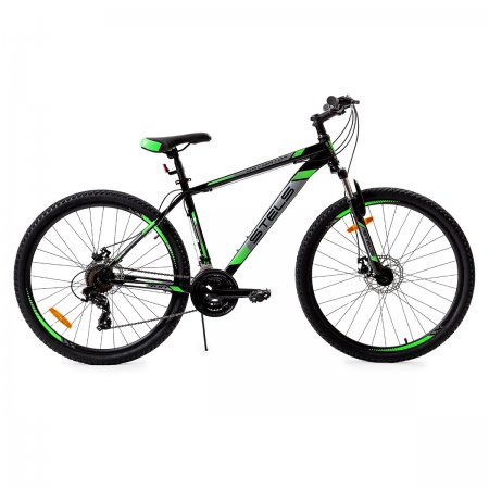 Велосипед 27.5" Stels Navigator-700 MD 27.5" F010 (Черный/зеленый 19")
