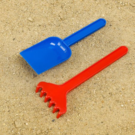 Набор для игры в песке № 101(совок, грабли) цвета  МИКС